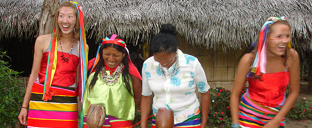 Learning about local indigenous culture on a study abroad program in Ecuador